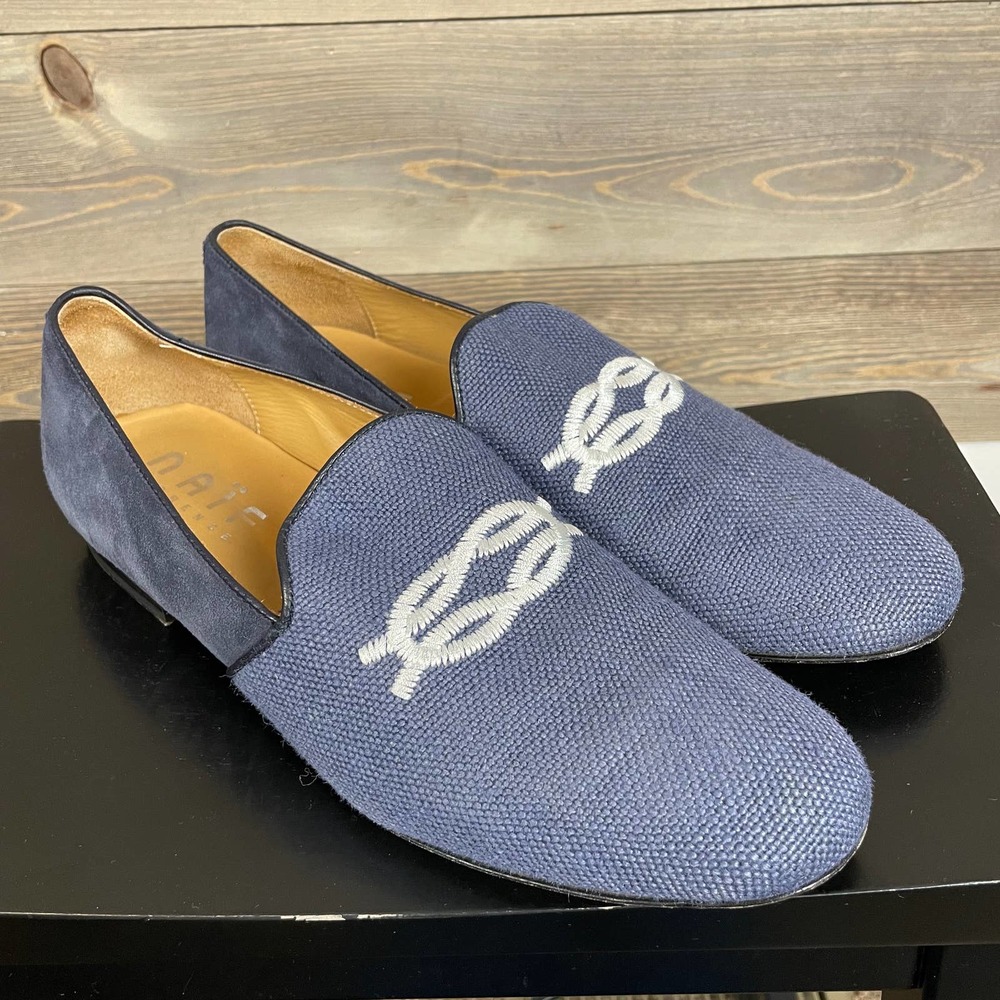 Naif Florence Nautical Rope Blue Loafer Shoes